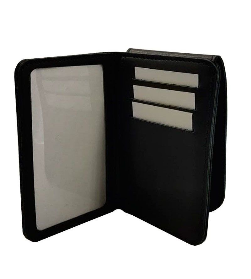 Cartera Policía Cartera Porta Placa Piel Cabrera Policía Nacional Azul - , 8 Departamentos Protección RFID